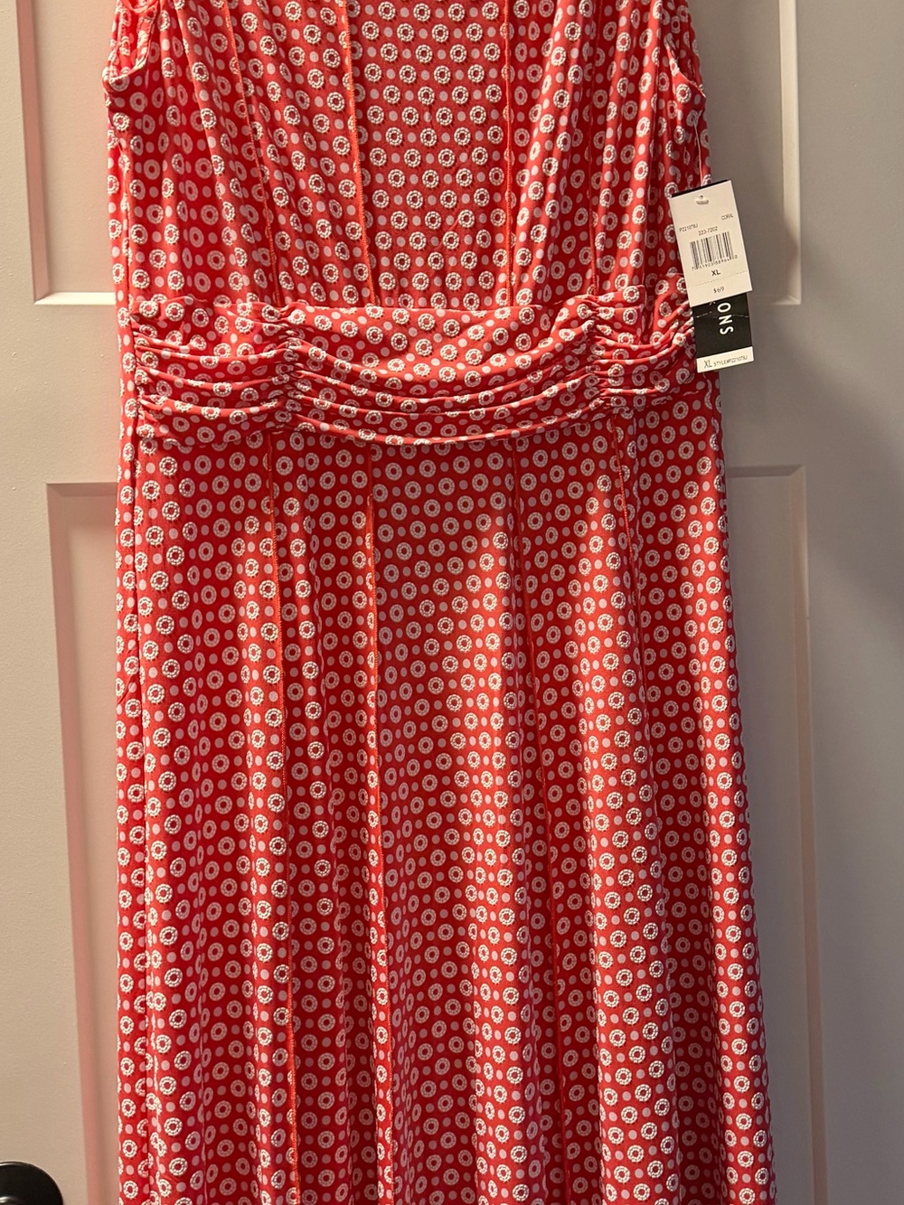 Perceptions Red Sleeveless Printed Maxi Dress